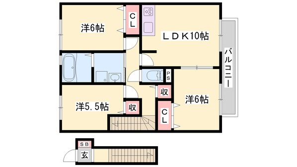 山陽網干駅 徒歩40分 2階の物件間取画像